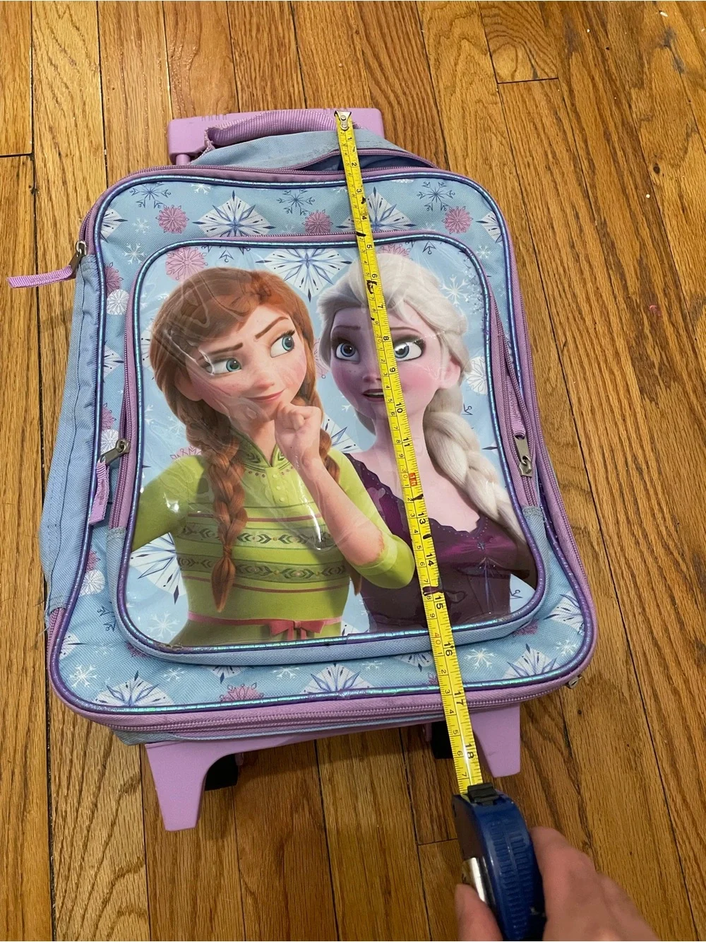 Purple & Light Blue Kids Rolling Backpack with Princess Design